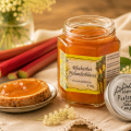 Puntzelhof - Hausgemachte Rhabarber Holunderblüten Fruchtaufstrich 