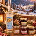 Puntzelhof - Hausgemachte Fruchtaufstrich Rolle und Hausgemachter Weihnachts Likör in der hübschen Geschenk Packung